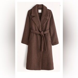 Abercrombie & Fitch wool blend belted blanket coat